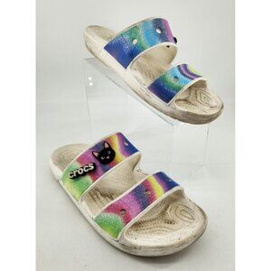 Crocs Men's 9 Women's 11 Rainbow Spray Tie Dye Strap Sandal 208055